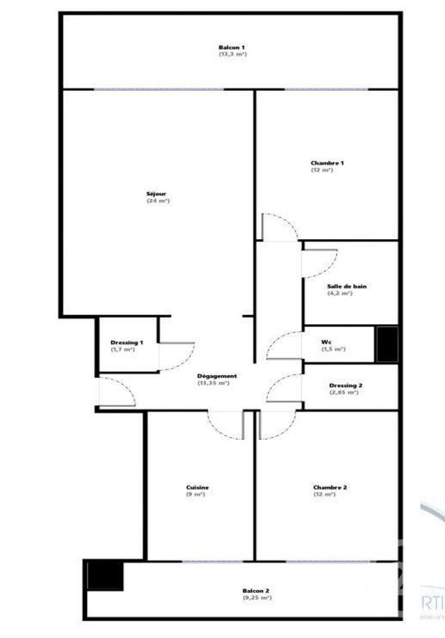Afficher la photo en grand Appartement F3 à vendre - 3 pièces - 80.4 m2 - NICE - 06 - PROVENCE-ALPES-COTE-D-AZUR - Century 21 Cbs Immobilier