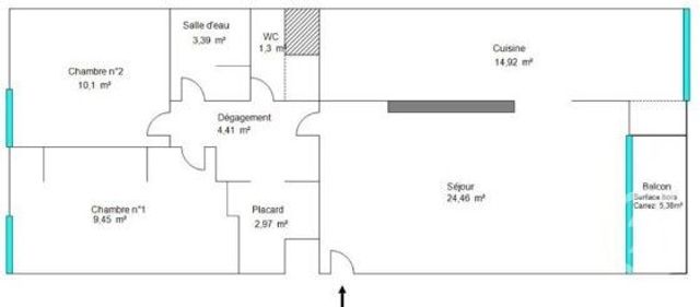 Appartement F3 à vendre - 3 pièces - 70.0 m2 - NICE - 06 - PROVENCE-ALPES-COTE-D-AZUR - Century 21 Cbs Immobilier