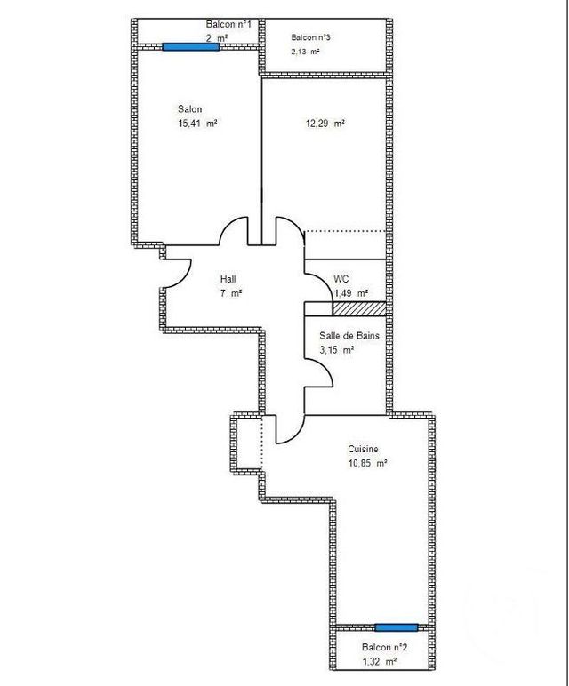 Appartement F2 à vendre - 2 pièces - 50.19 m2 - NICE - 06 - PROVENCE-ALPES-COTE-D-AZUR - Century 21 Cbs Immobilier