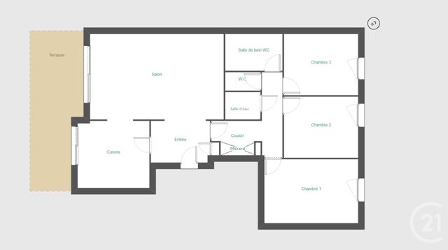 Appartement F4 à vendre - 4 pièces - 84.8 m2 - NICE - 06 - PROVENCE-ALPES-COTE-D-AZUR - Century 21 Cbs Immobilier