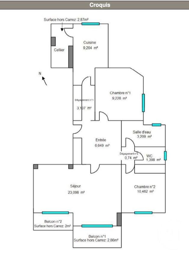 Appartement F3 à vendre - 3 pièces - 69.97 m2 - NICE - 06 - PROVENCE-ALPES-COTE-D-AZUR - Century 21 Cbs Immobilier